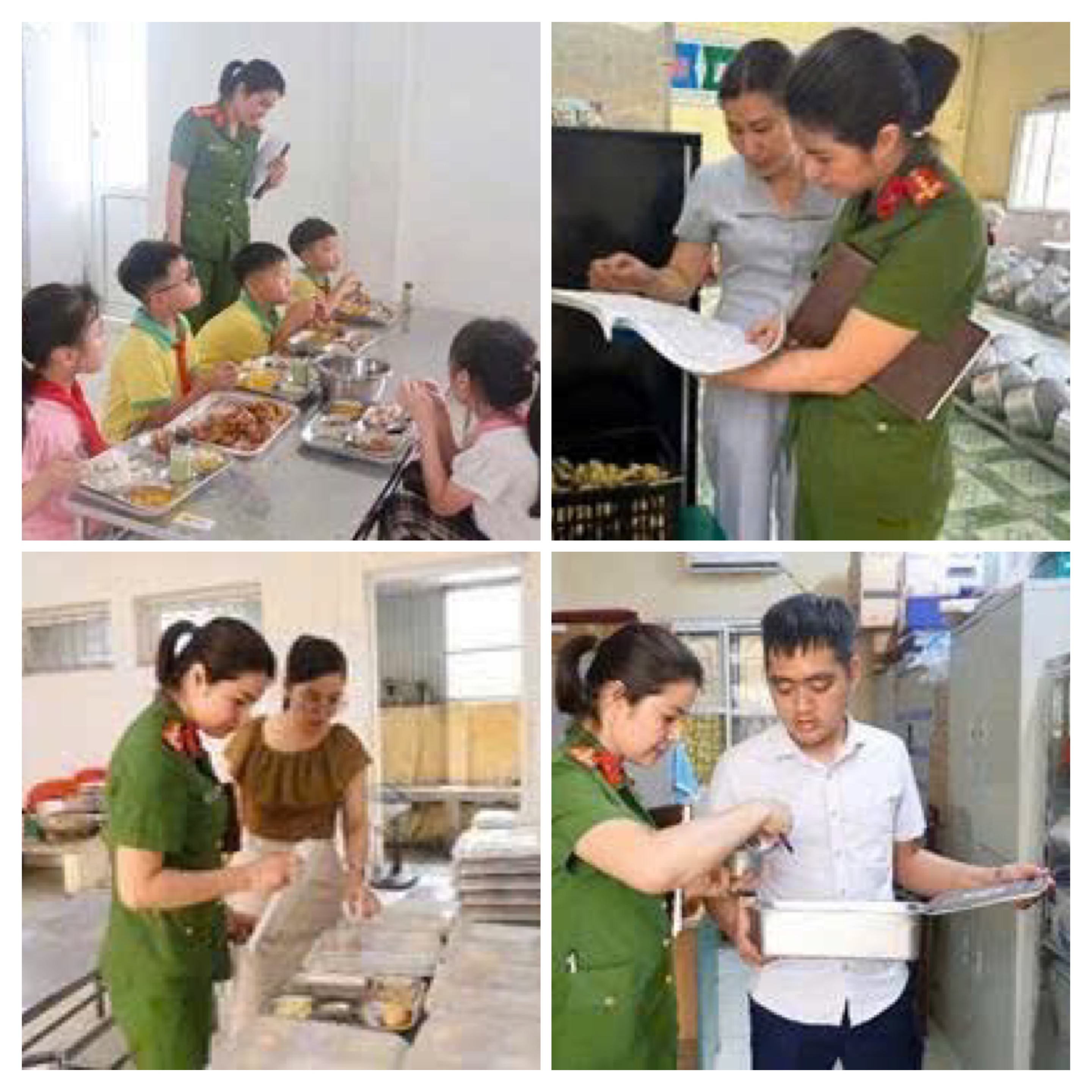 Công an phường Việt Hòa phối hợp kiểm tra công tác bảo đảm an toàn thực phẩm tại các trường học